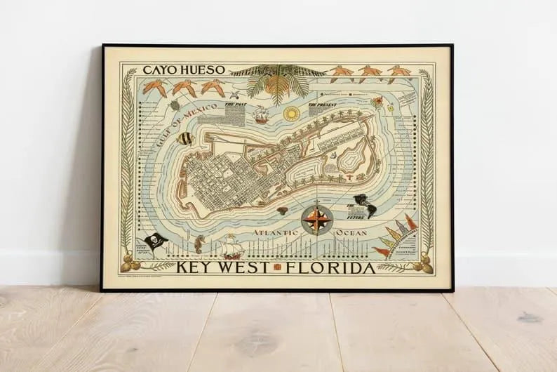 Key West Map Print| Art History