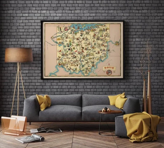 Ohio Map Print| Art History