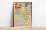 World War 2 Map Print| Poster Print| General MacArthur