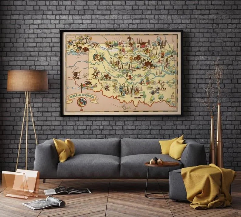 Oklahoma Map Print| Art History