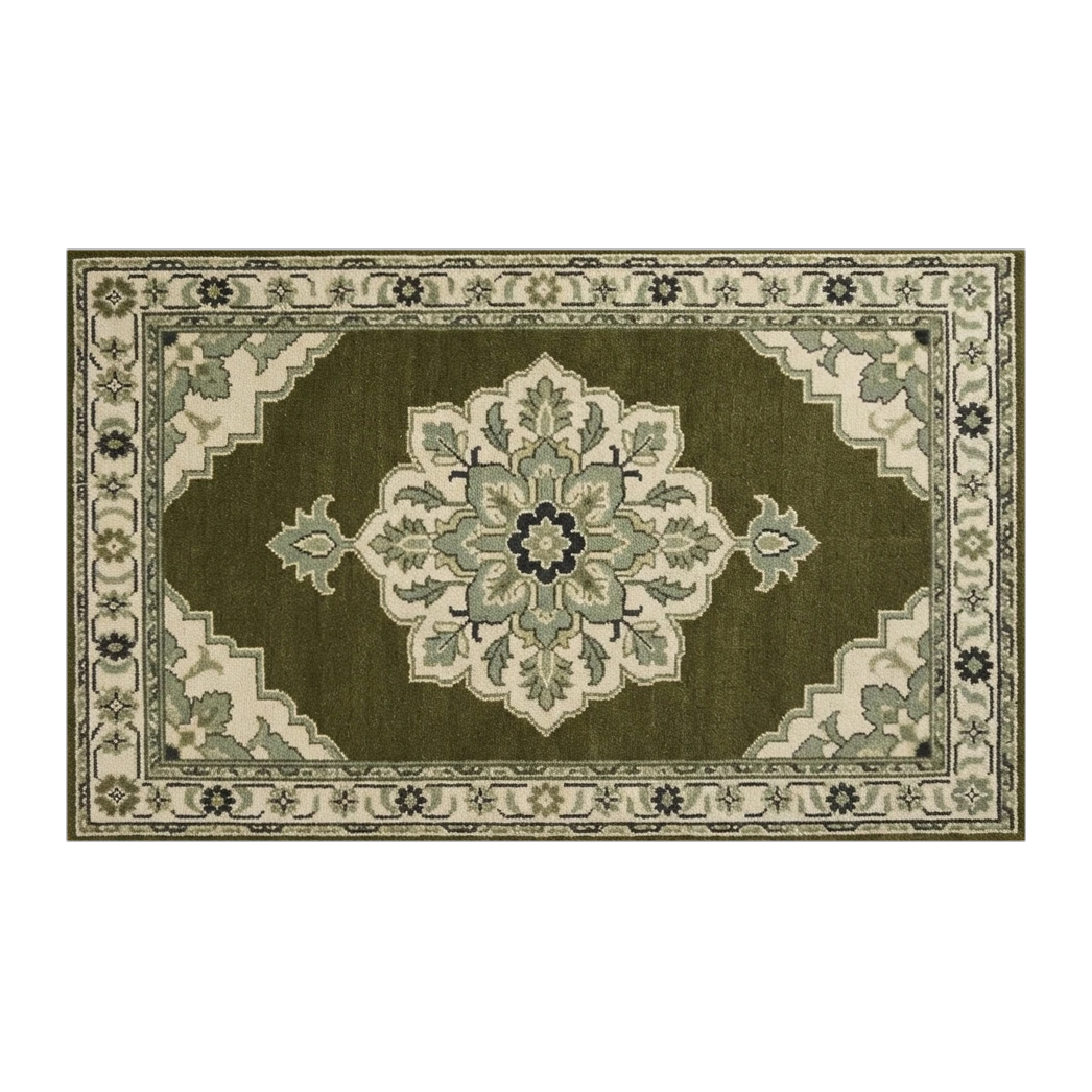Olive Laurel Medallion Hand Tufted Rug - alternate view
