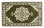 Olive Laurel Medallion Hand Tufted Rug shown flat on a white background