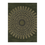Olive Sunburst Deco Hand Tufted Wool Rug - alternate view