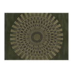 Olive Sunburst Deco Hand Tufted Wool Rug