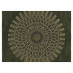 Olive Sunburst Deco Hand Tufted Wool Rug — olive, green, sage art deco rug by Maia Homes