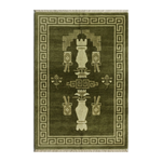 Olive Temple Vase Hand Knotted Rug