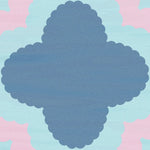 Opulent Waves Blue Pink Hand Tufted Wool Rug