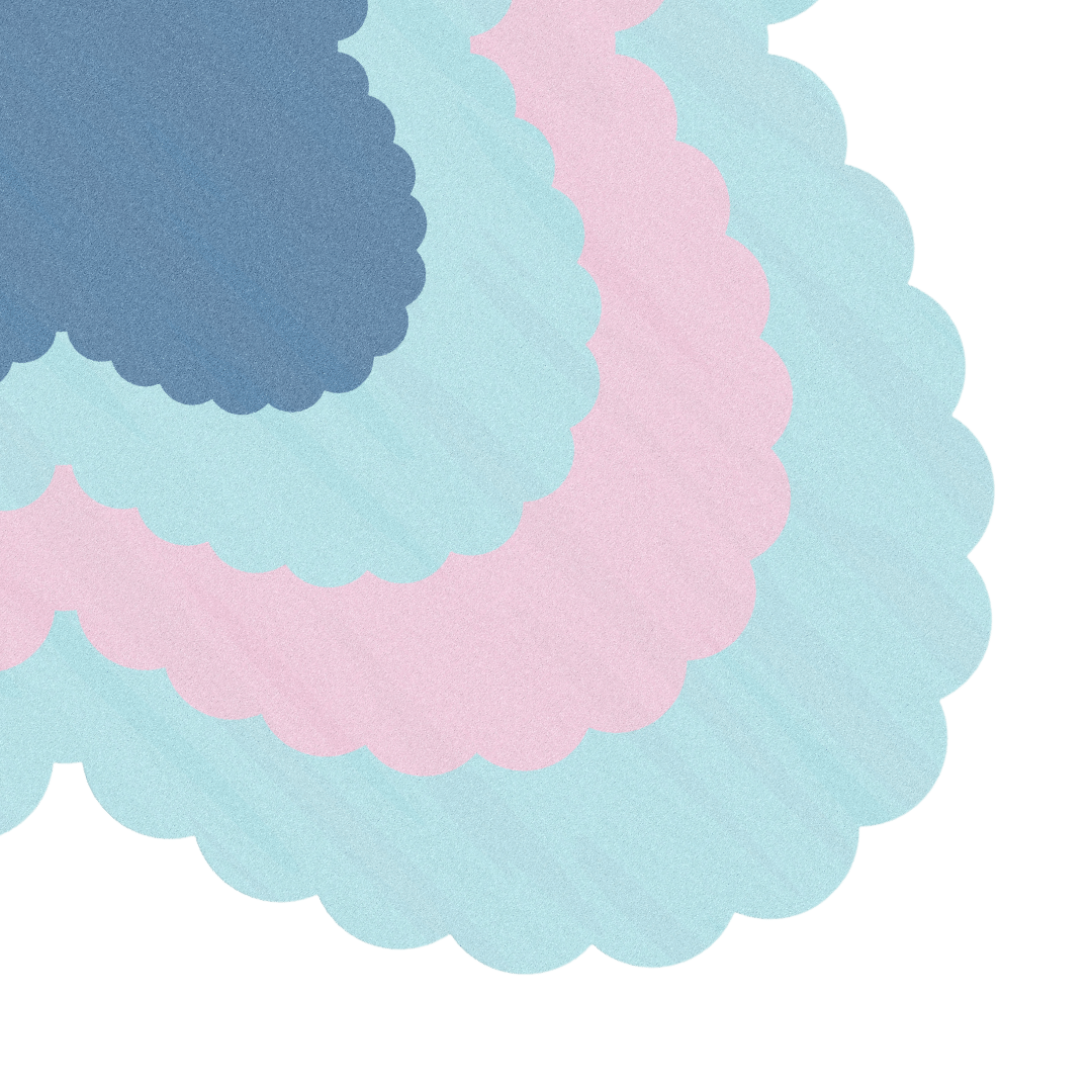 Opulent Waves Blue Pink Hand Tufted Wool Rug