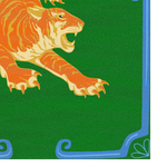 Orange Tiger Green Hand Tufted Rug