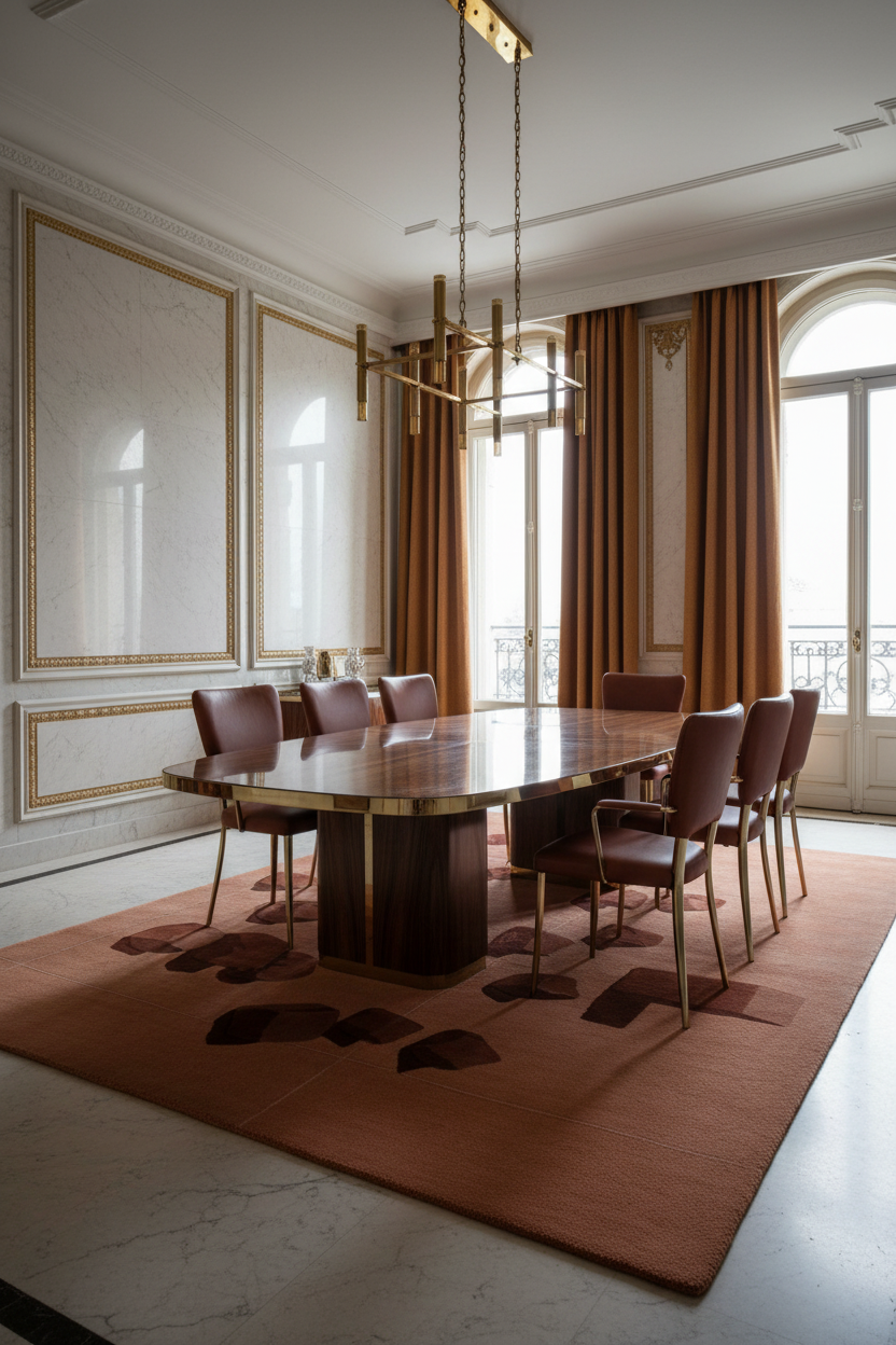 Organic Terracotta Wave Pattern Hand Tufted Rug