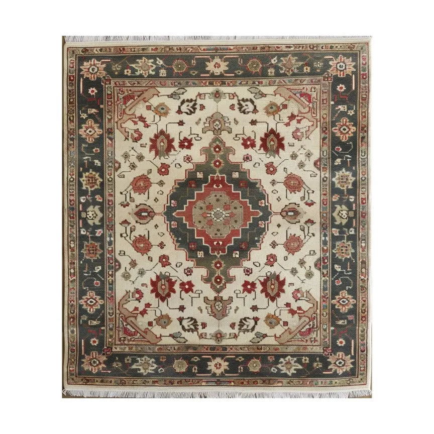 Ornamental Floral Hand Knotted Area Rug