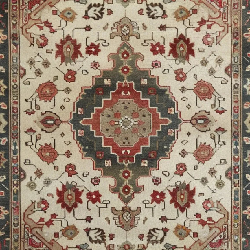 Ornamental Floral Hand Knotted Area Rug