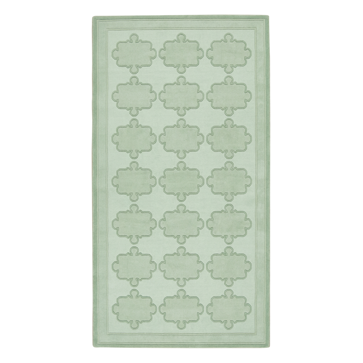 Ornate Block Motif Hand Tufted Rug