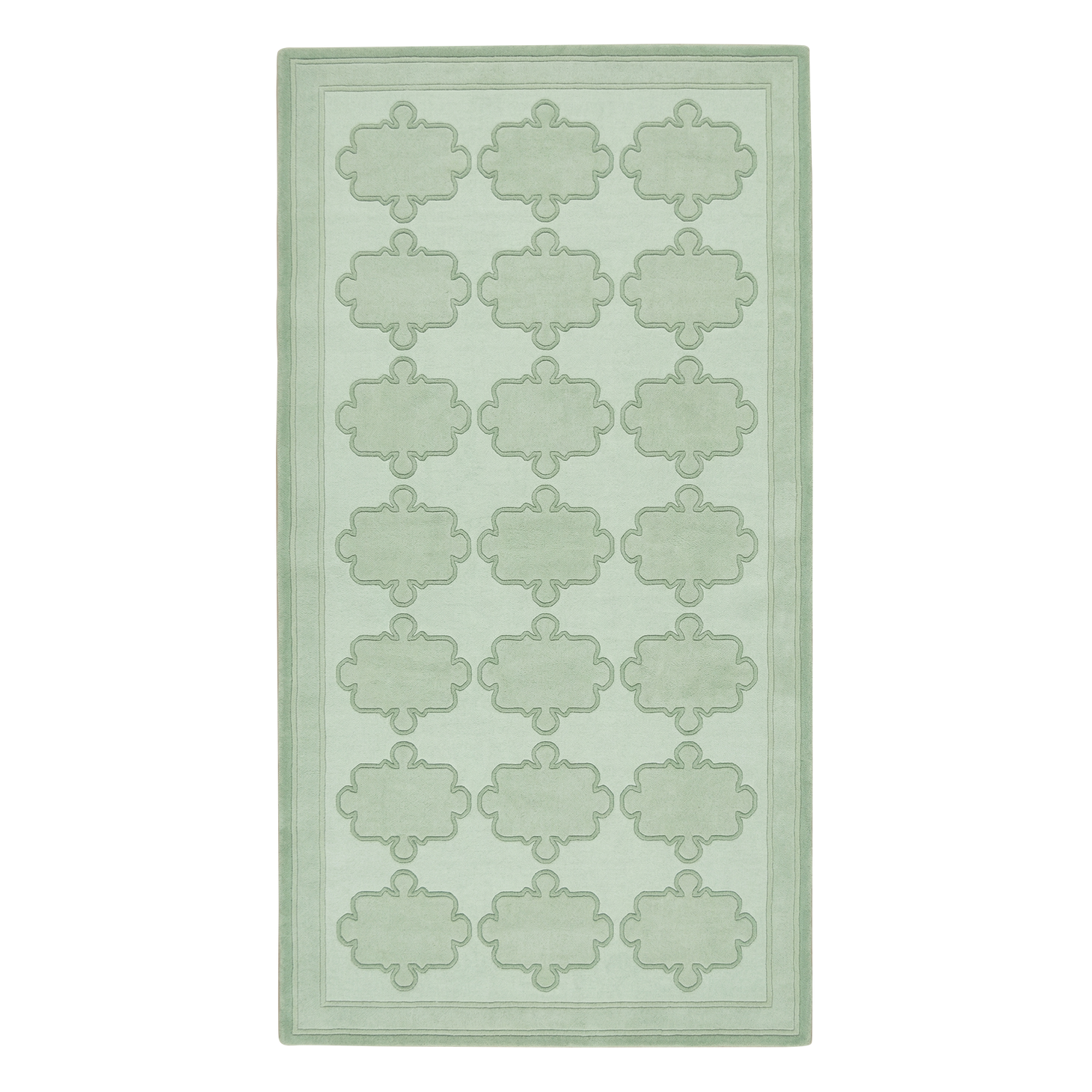 Ornate Block Motif Hand Tufted Rug