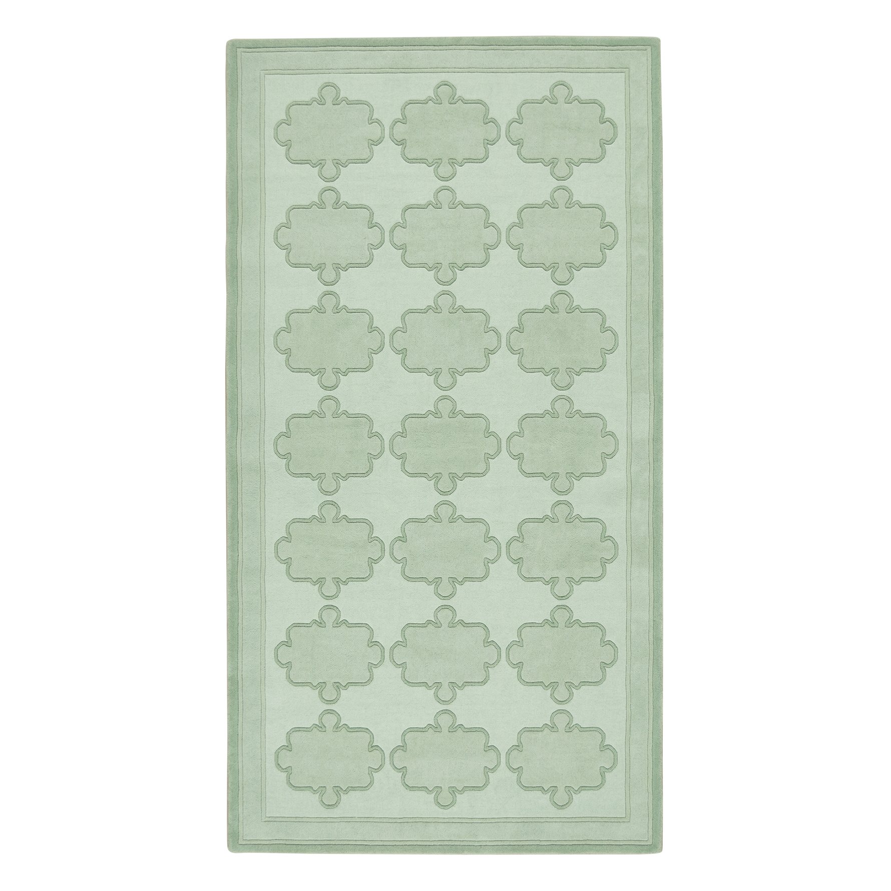 Ornate Block Motif Hand Tufted Rug