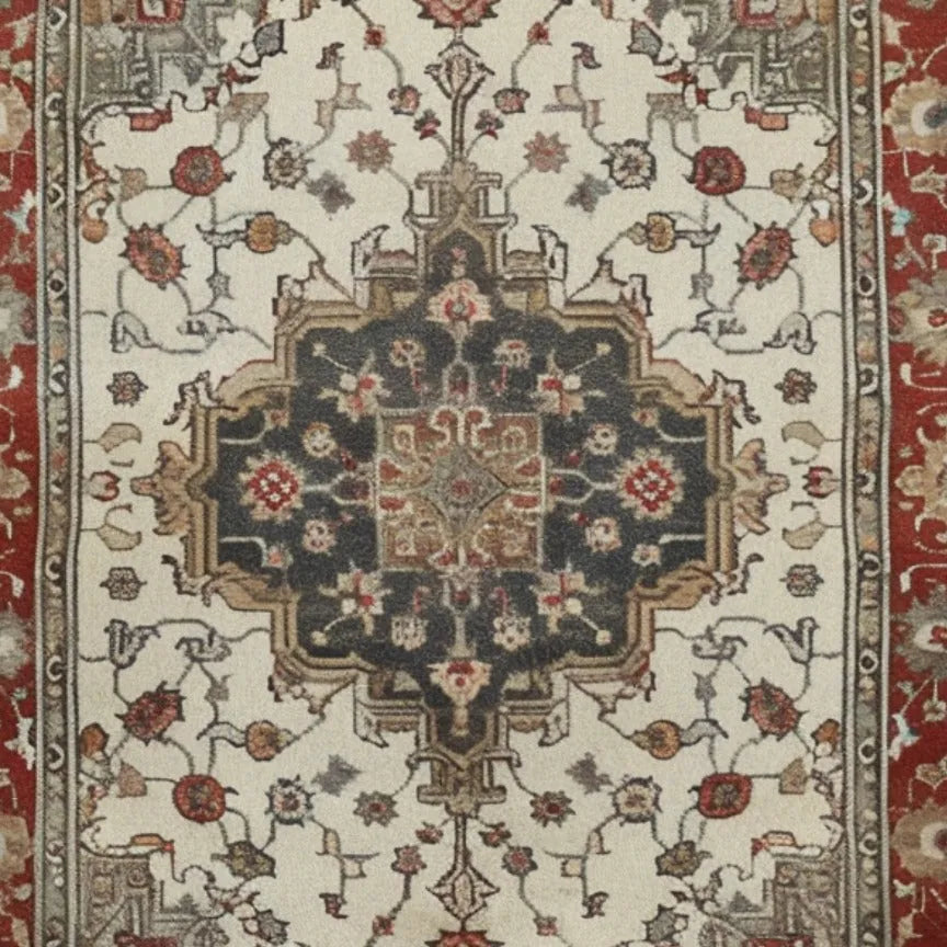 Ornate Crimson Beauty Hand Knotted Area Rug