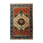 Ornate Floral Crest Hand Knotted Area Rug