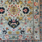 Ornate Floral Harmony Hard Viscose Hand Knotted Wool Rug