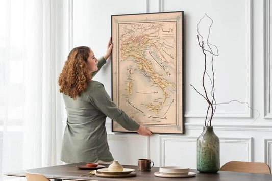 Ottoman Map of Italy 1868| Old Map Wall Decor