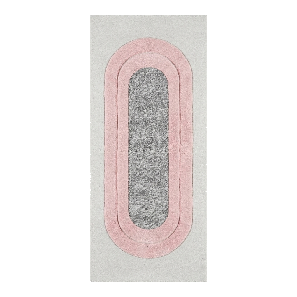Oval Frame Hand Tufted Runner Rug