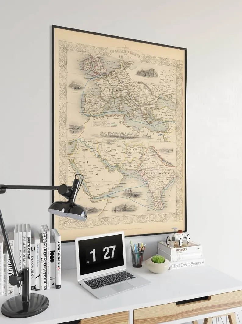 Overland Route To India 1851| Trade Route Map