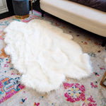 4' x 6' Animal Shape Artificial Wool Faux Fur Rug White 4' x 6'