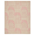Pale Pink Silhouette Pattern Hand Tufted Rug
