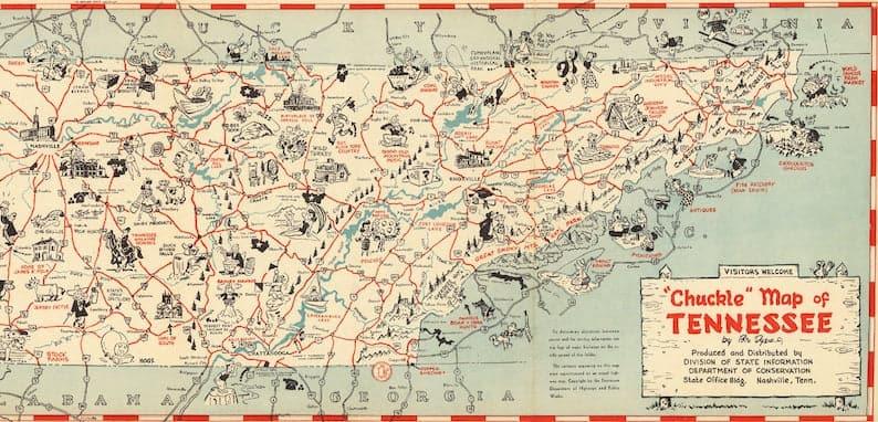 Panoramic Map of Tennessee| Pictorial Map of Tennessee 