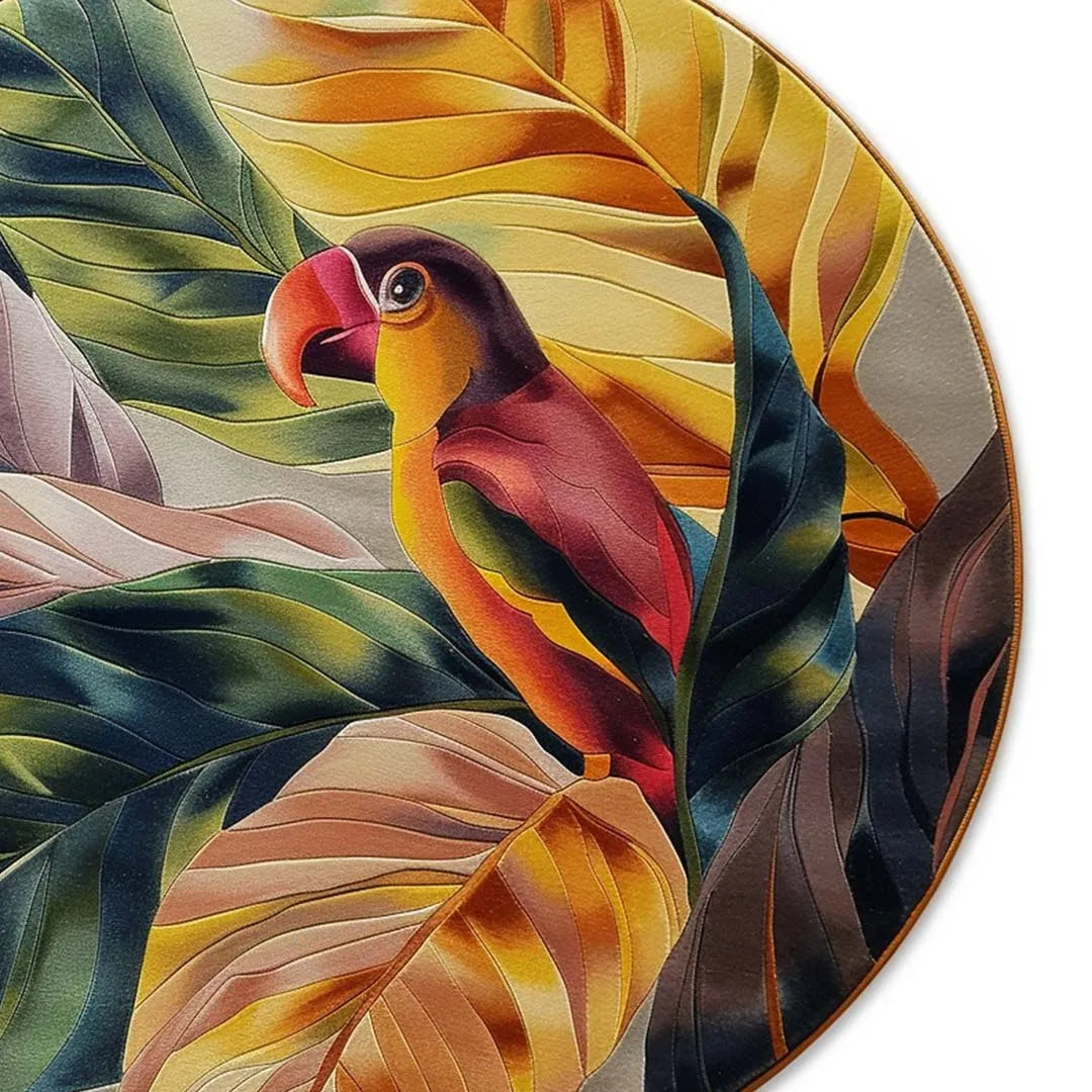 Parrot in the Canopy Hand Tufted Round Rug