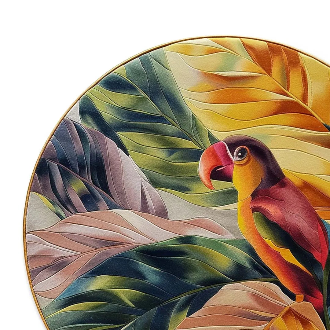 Parrot in the Canopy Hand Tufted Round Rug