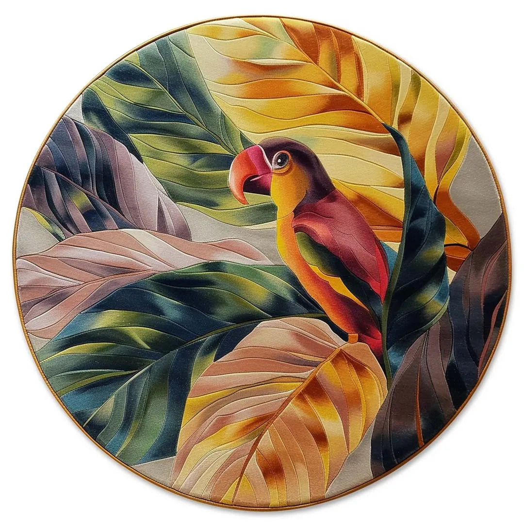 Parrot in the Canopy Hand Tufted Round Rug