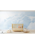 Pastel Blue Sky Clouds Bedroom Wall Mural