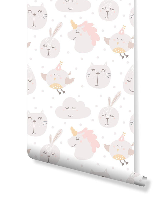 Pastel Color Cute Animals Kids Room Removable Wallpaper Pastel Color Cute Animals Kids Room Removable Wallpaper Pastel Color Cute Animals Kids Room Removable Wallpaper 