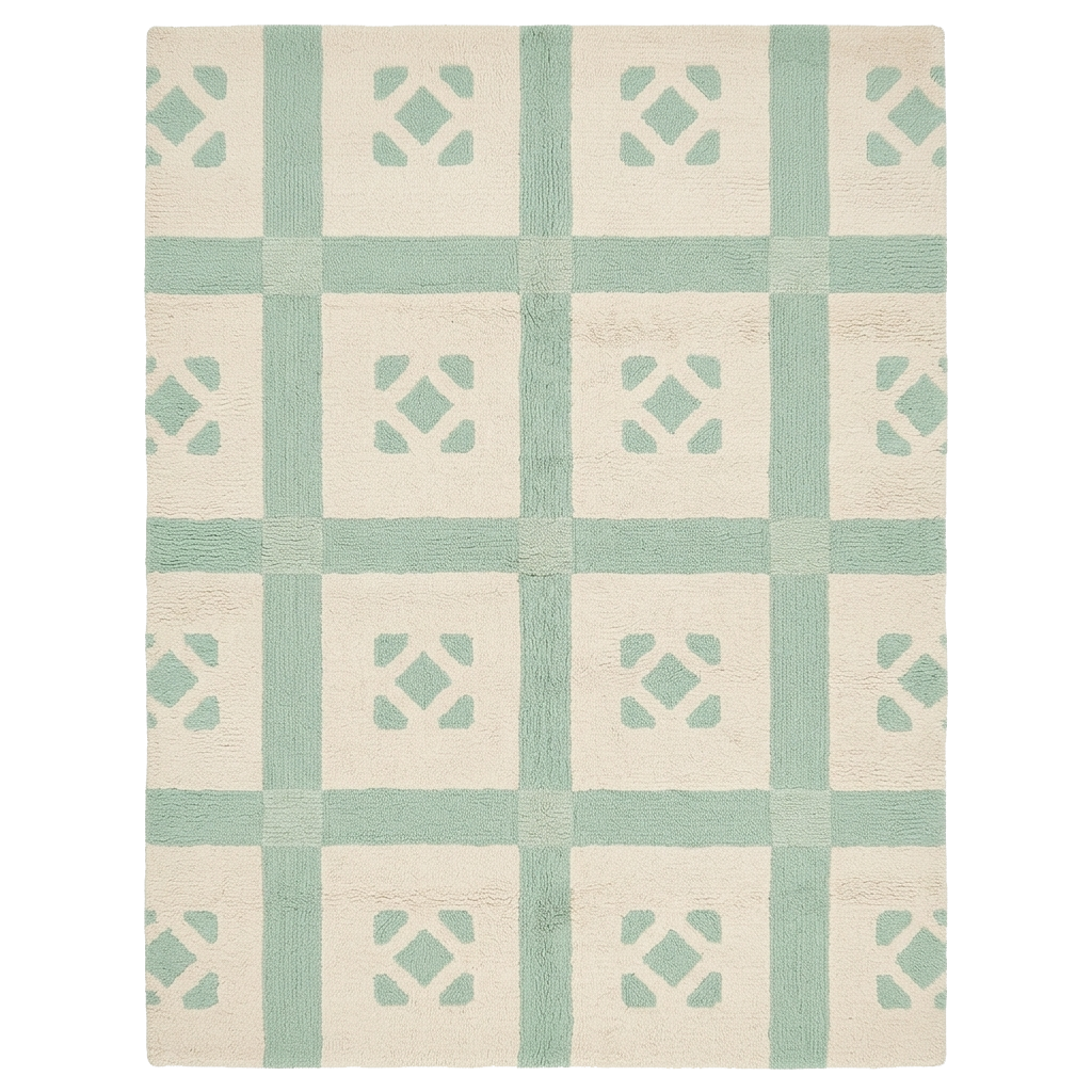 Pastel Courtyard Tiles Hand Tufted Rug