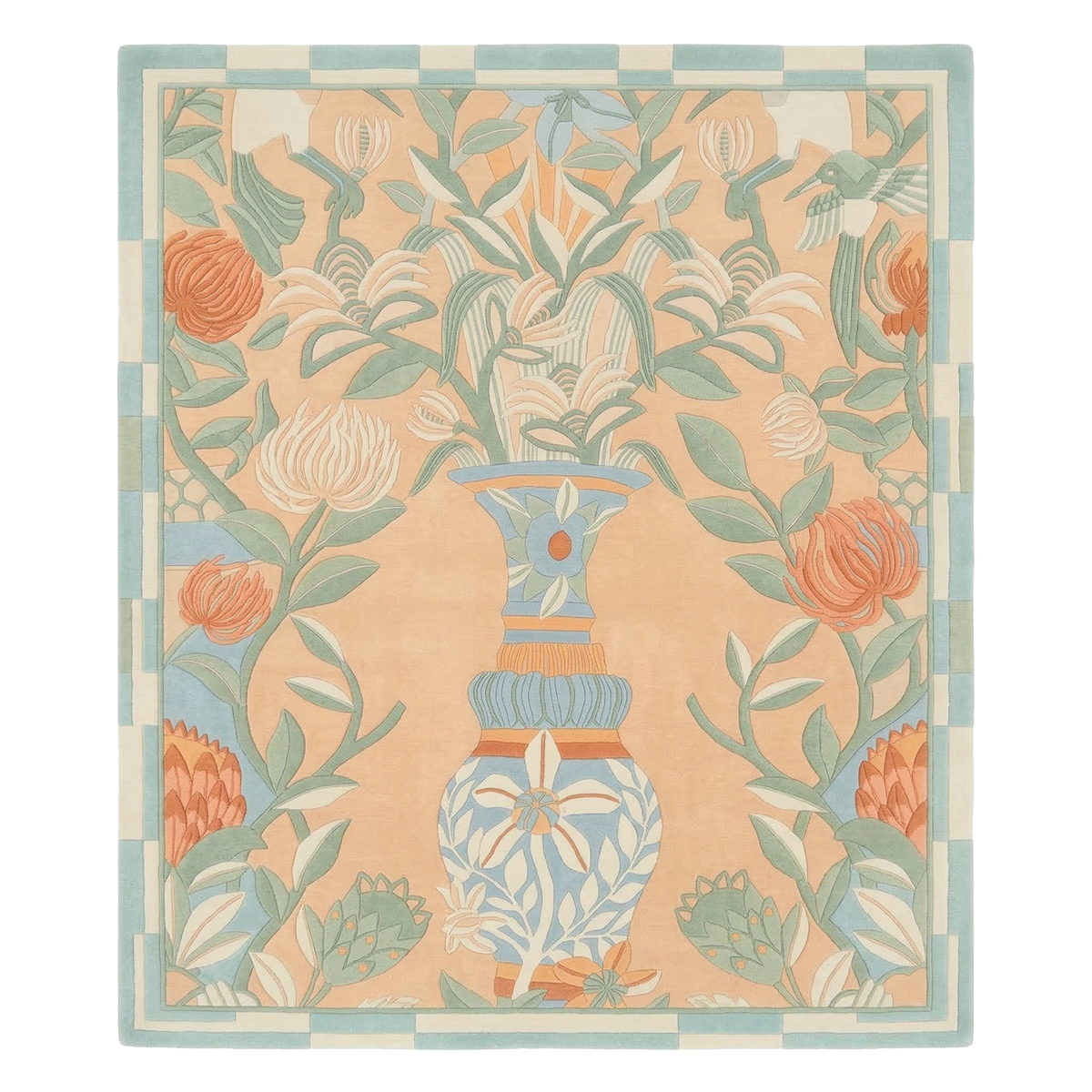 Pastel Garden Vase Hand Tufted Wool Rug