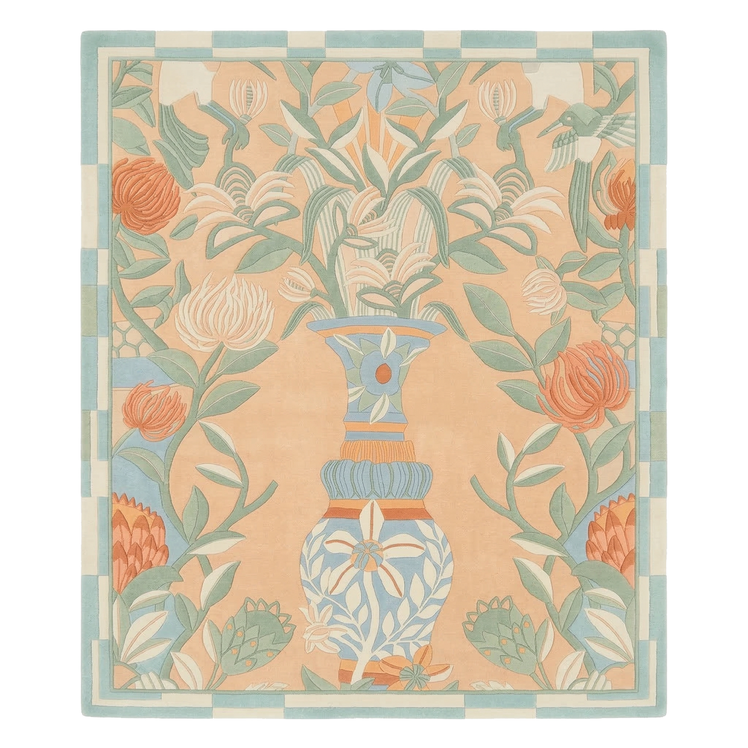 Pastel Garden Vase Hand Tufted Wool Rug