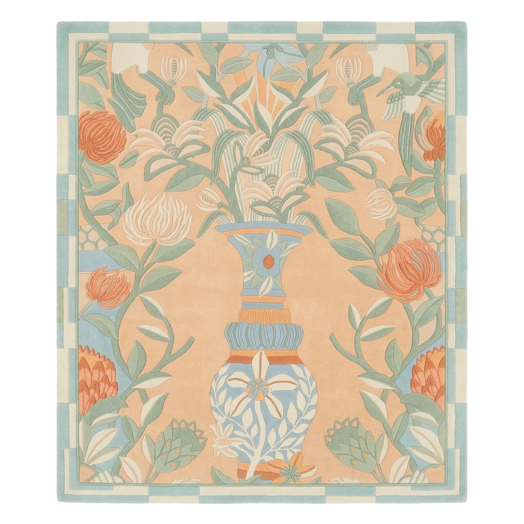 Pastel Garden Vase Hand Tufted Wool Rug