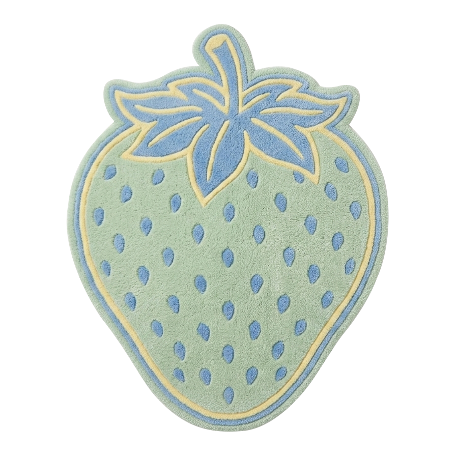 Pastel Summer Strawberry Hand Tufted Wool Rug