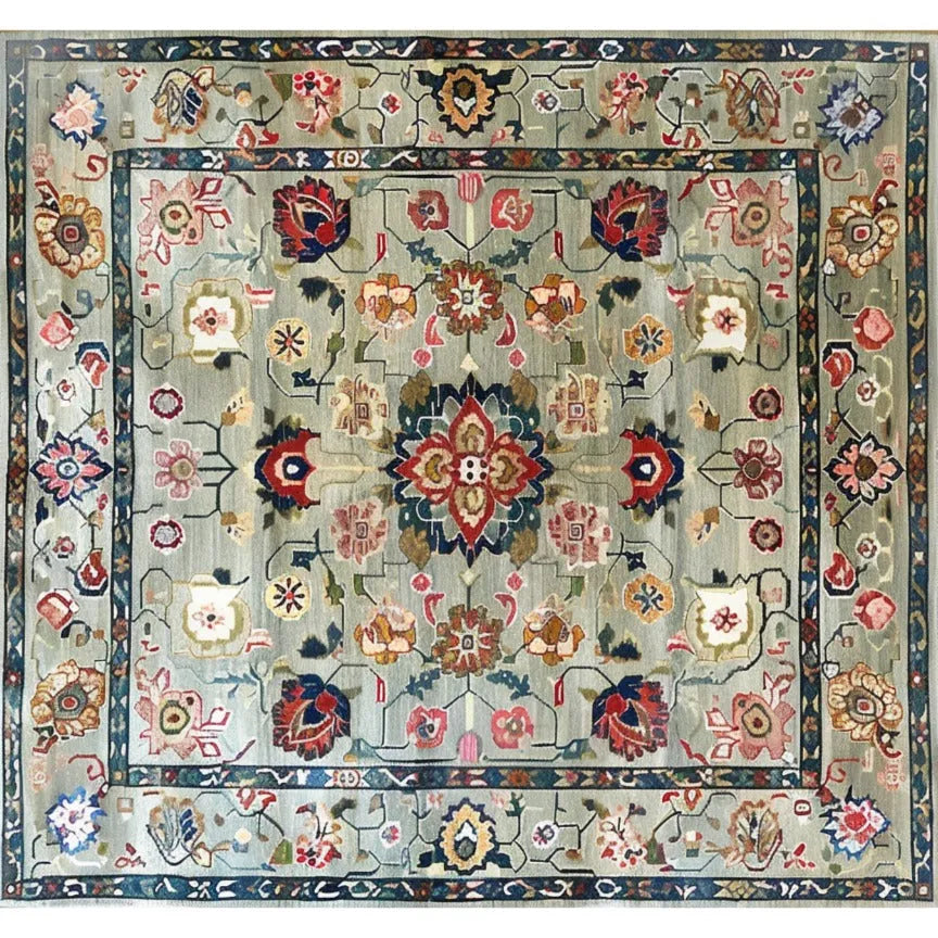 Pastel Medallion Blossom Hand Knotted Area Rug