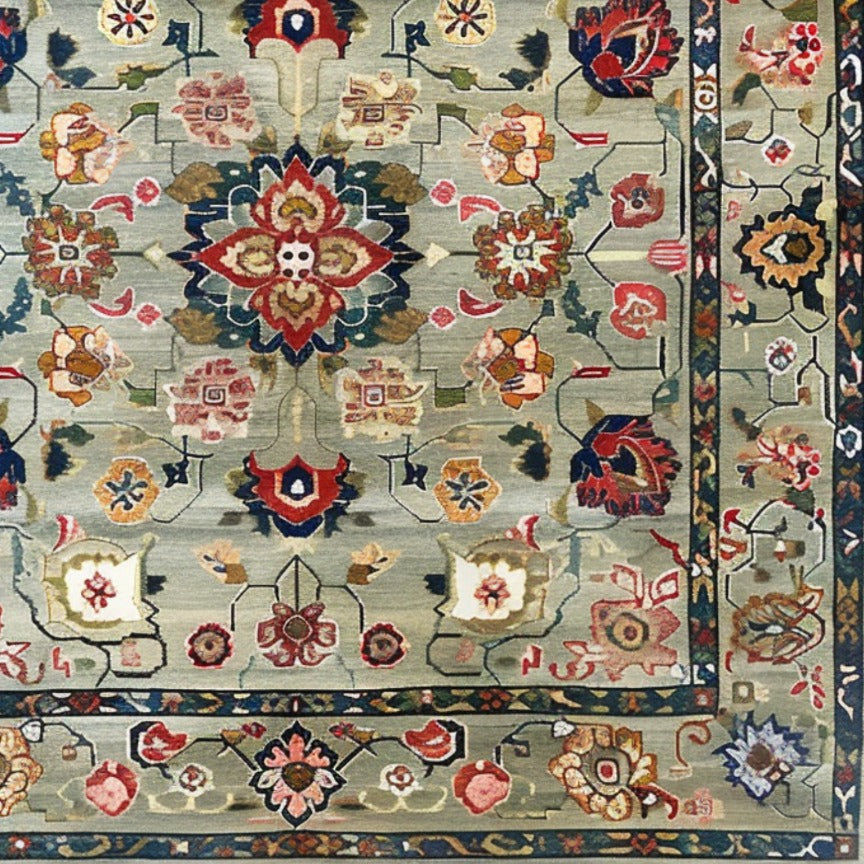 Pastel Medallion Blossom Hand Knotted Area Rug