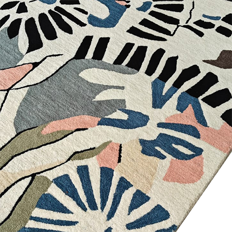 Patterned Motion Play Hand Tufted Rug