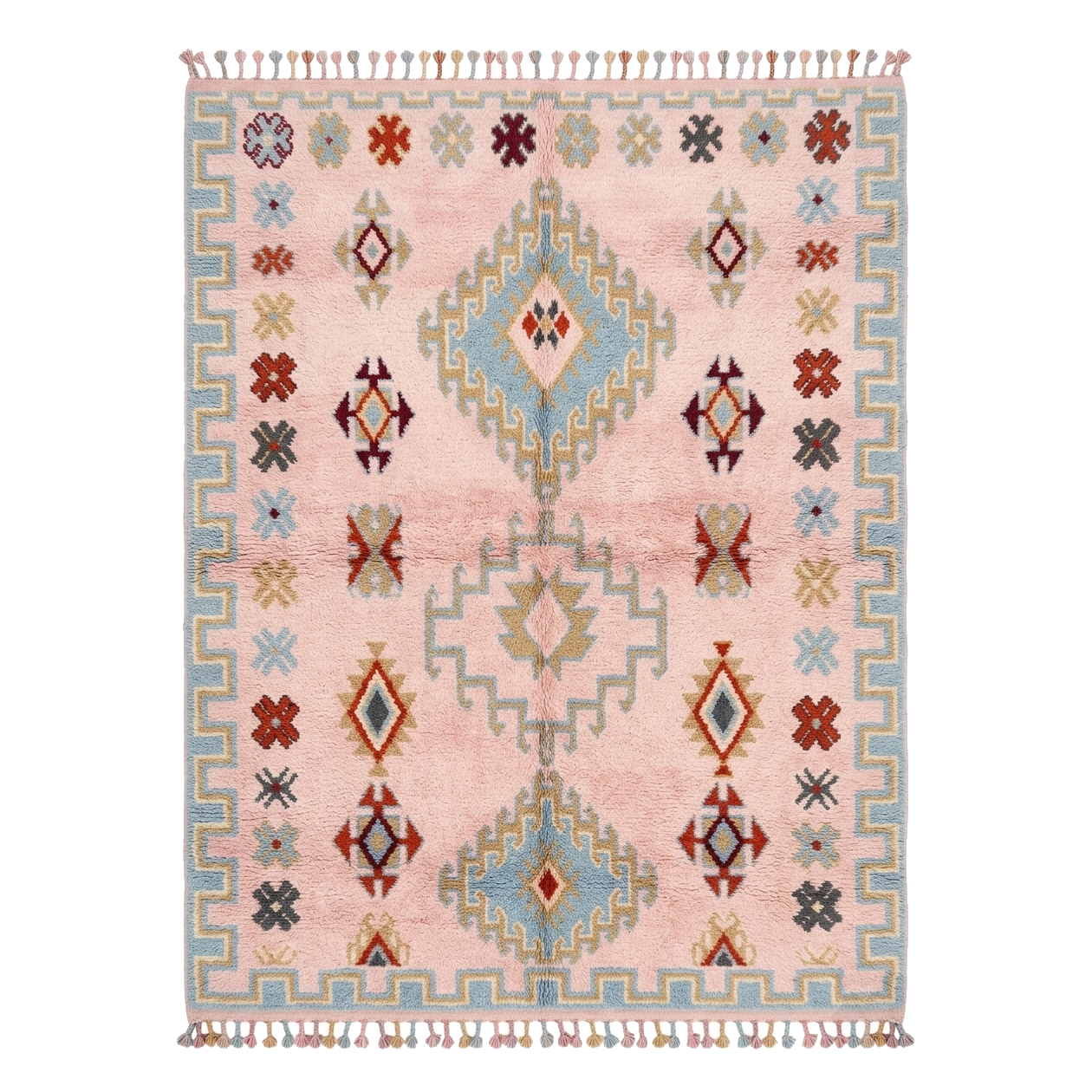 Peach Tribal Heritage Moroccan Shag Rug