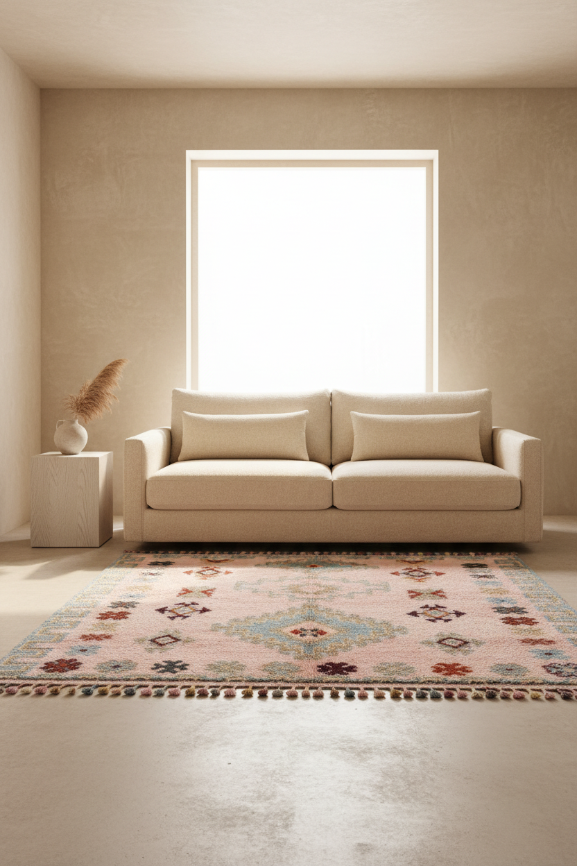 Peach Tribal Heritage Moroccan Shag Rug