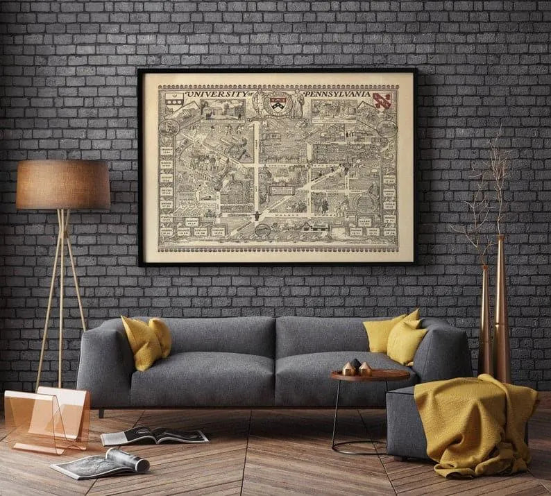 Pennsylvania University Map Print| Art History