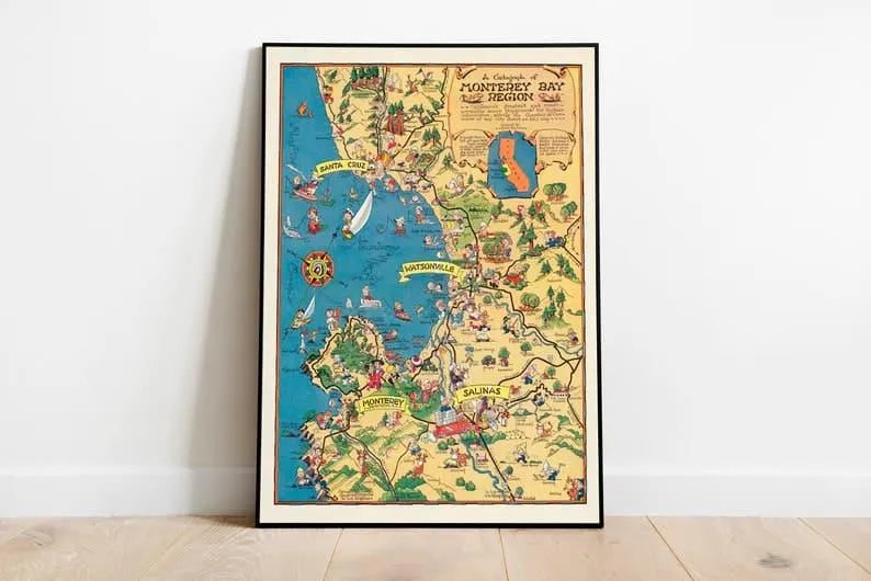 Monterey Bay Map Print| Art History