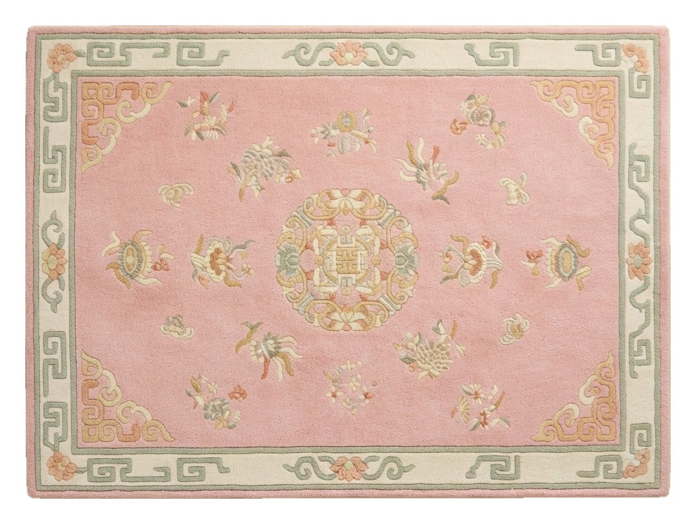 Peony Blush Pavilion Hand Tufted Rug shown flat on a white background