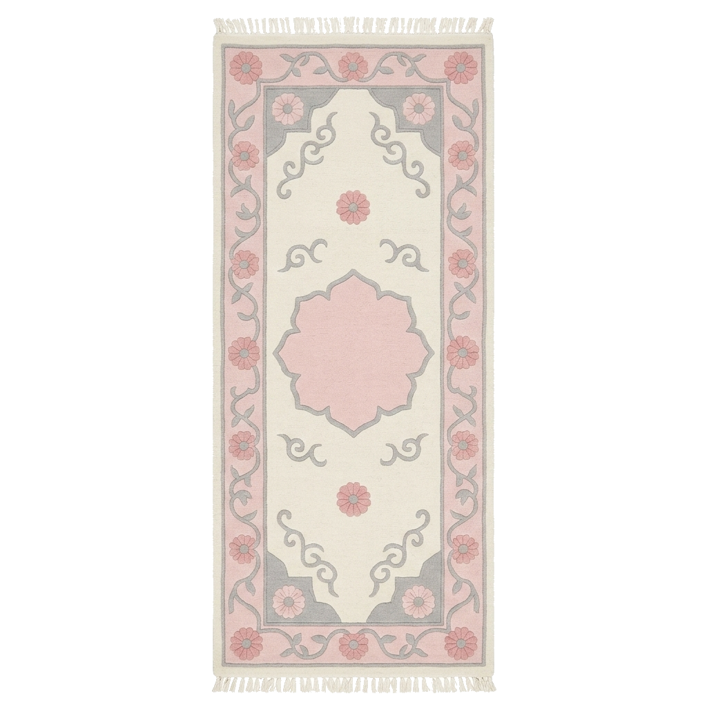 Petal & Scroll Echo Hand Knotted Runner Rug 
