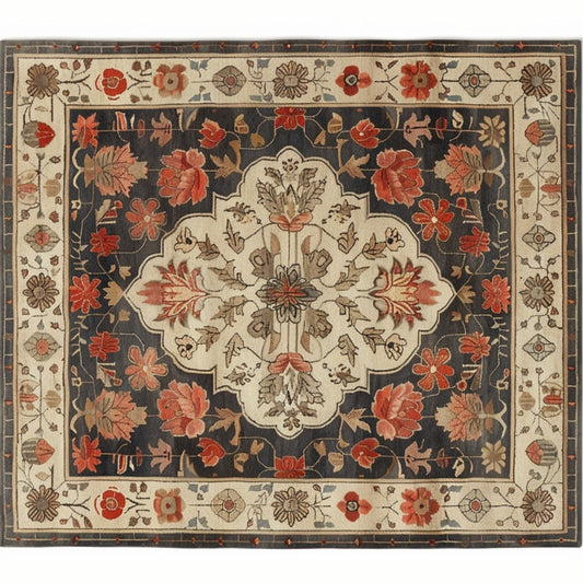 Petals of Heritage Hand Knotted Area Rug