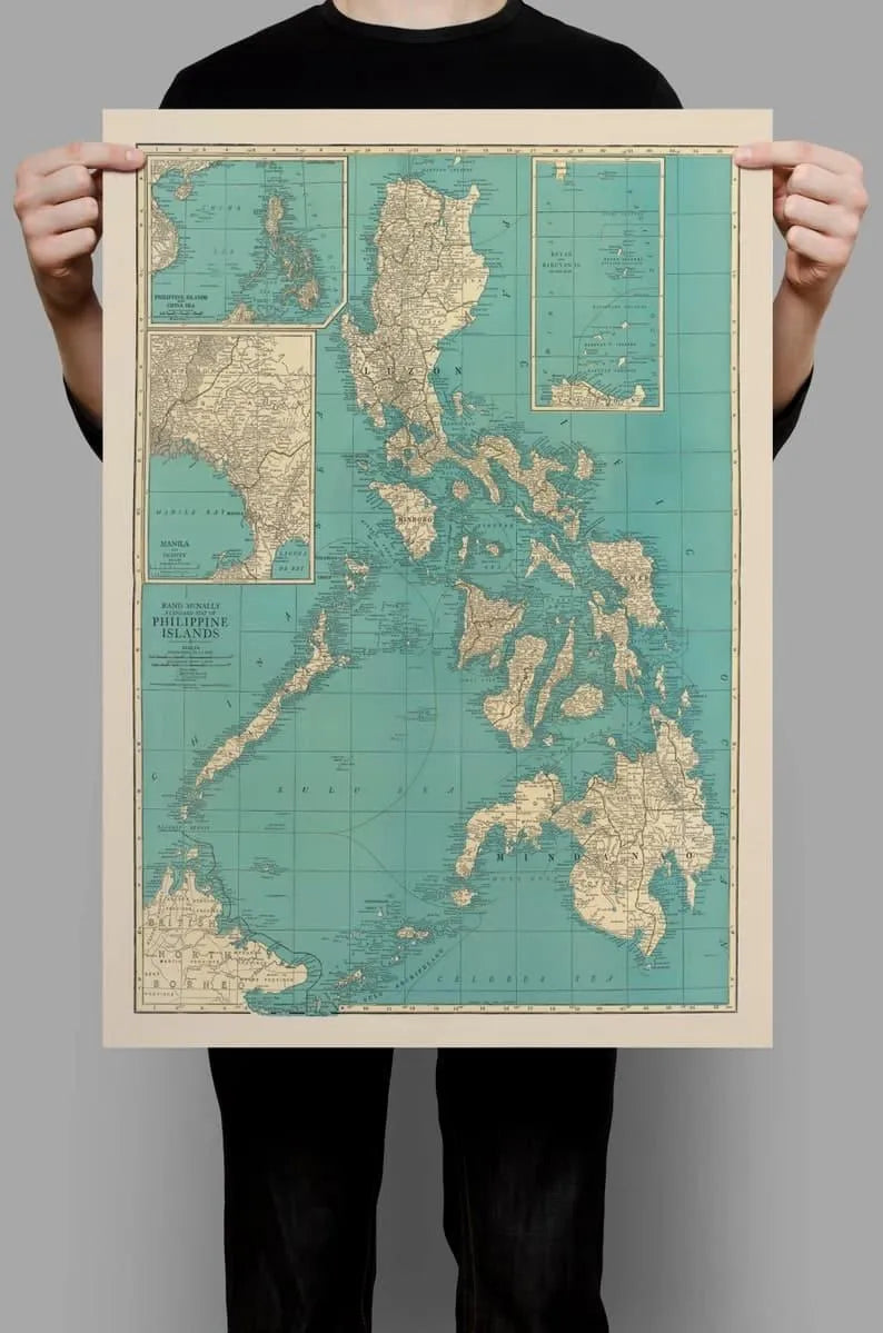 Philippine Islands Map Wall Print| Philippines Map