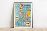 Philippines Map Print 1945 Philippines Map Wall Art